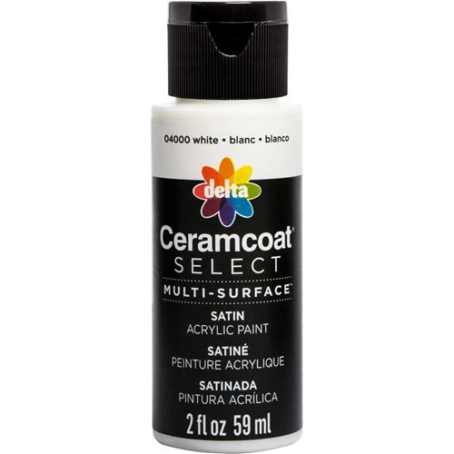 Delta Ceramcoat ® Select Multi-Surface Acrylic Paint - Satin - White, 2 oz. - 04000