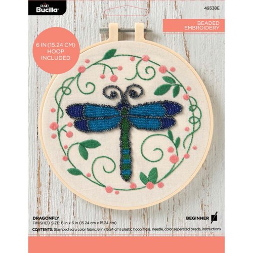 Bucilla ® Stamped Beaded Embroidery - Dragonfly - 49338E
