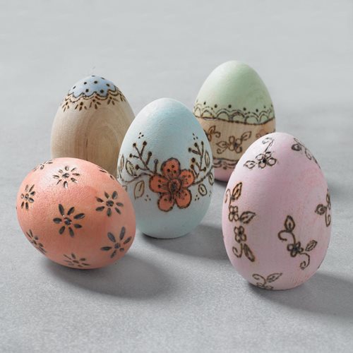 Wood-Burned Easter Eggs and Bowl