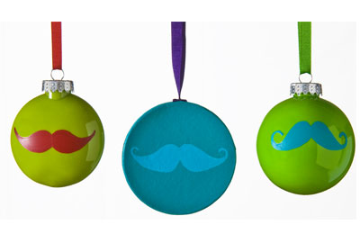 Mustache Ornaments with FolkArt Multi-Surface Paints