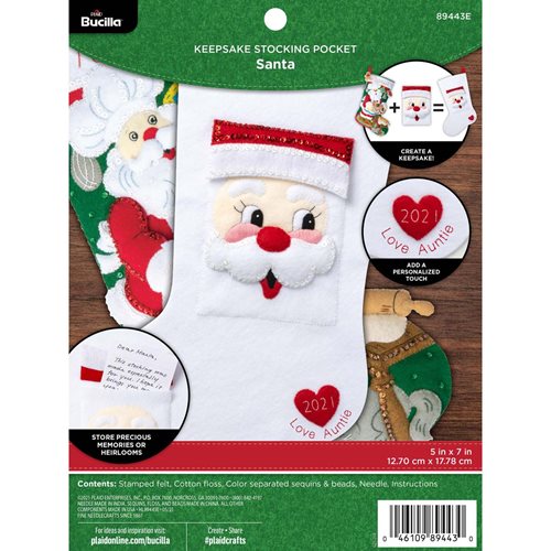 Bucilla ® Seasonal - Felt - Stocking Pockets - Santa - 89443E