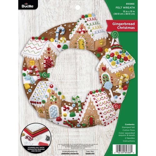 Bucilla ® Seasonal - Felt - Home Decor - Gingerbread Christmas Wreath - 89386E
