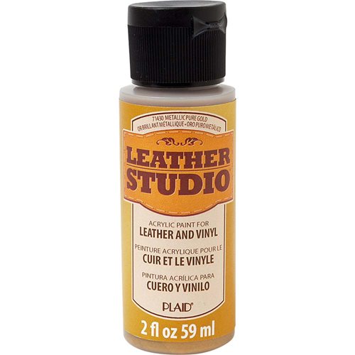 Leather Studio™ Leather & Vinyl Paint Colors - Metallic Pure Gold, 2 oz. - 71430