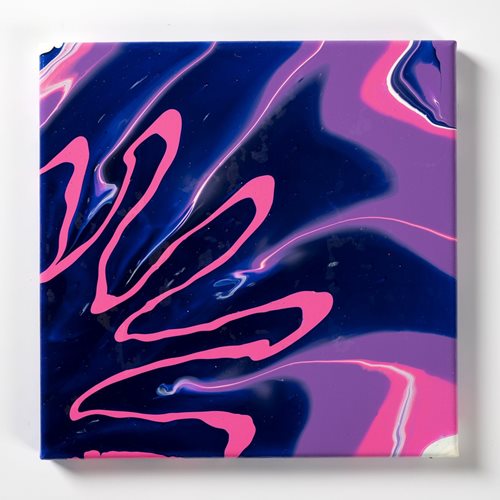 Purple and Pink Petals Poured Paint Wall Art