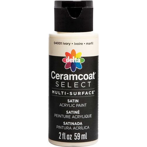 Delta Ceramcoat ® Select Multi-Surface Acrylic Paint - Satin - Ivory, 2 oz. - 04001