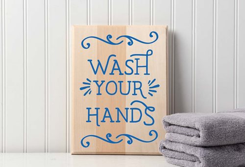 Wash Your Hands Wooden Sign
