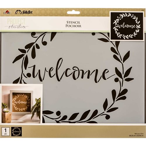 FolkArt ® Painting Stencils - Sign Making - Project Studio™ Welcome Wreath - 63275