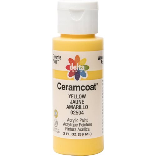 Delta Ceramcoat Acrylic Paint - Yellow, 2 oz. - 025040202W