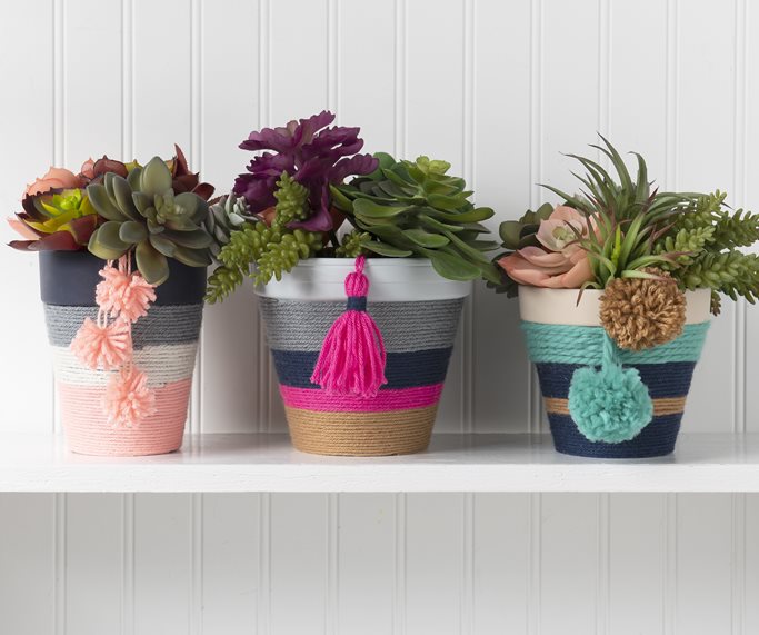 Add These Yarn Embellished Crafts to Your Home Decor 