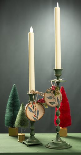 Candlesticks and Holly Tags