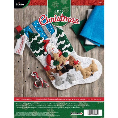 Bucilla ® Seasonal - Felt - Stocking Kits - Santa’s Forest Family - 86865