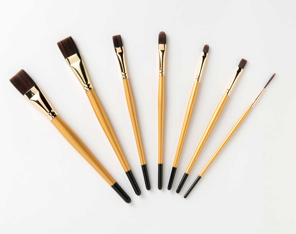 Plaid Paint Brushes Essentials Gold Nylon 1 Fan 42718