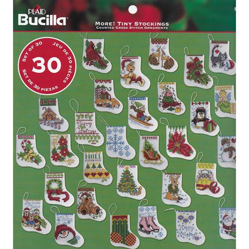 Bucilla ® Seasonal - Counted Cross Stitch - Ornament Kits - More Tiny Stockings - 86261