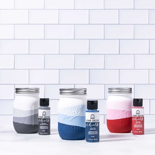 Chalk Painted Ombre Mason Jars