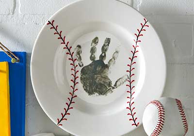 Father’s Day Baseball Handprint Plate