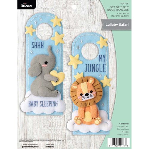 Bucilla ® Baby - Felt - Crib Ensembles - Lullaby Safari - Door Hangers - 49476E