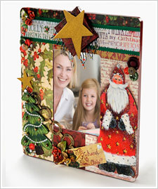 Holiday Santa Collage Art Frame