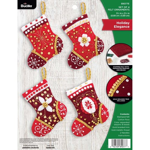 Bucilla ® Seasonal - Felt - Ornament Kits - Holiday Elegance - 89077E