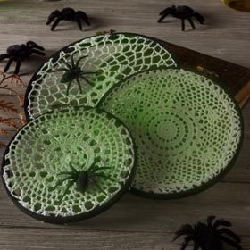 Spider Web Doilies Halloween Decorations