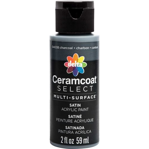 Delta Ceramcoat ® Select Multi-Surface Acrylic Paint - Satin - Charcoal, 2 oz. - 04038