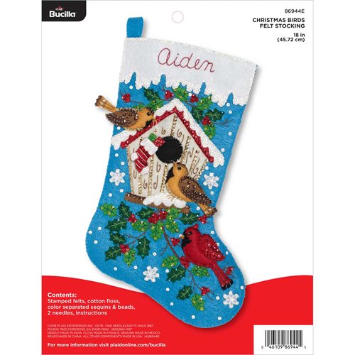 Bucilla ® Seasonal - Felt - Stocking Kits - Christmas Birds - 86944E