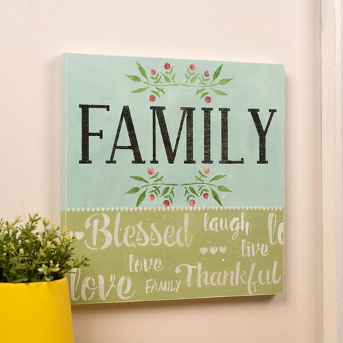 12x12 Wood Canvas- Family Blessed painting 