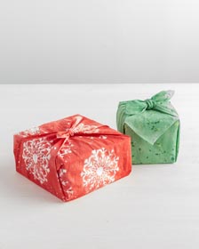 DIY Gift Wrapping Idea with Painted Fabric