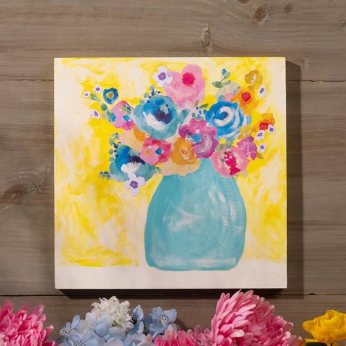 12x12 Wood Canvas-Flowers in Vase Painting