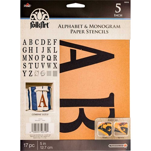 FolkArt ® Alphabet & Monogram Paper Stencils - Serif Font, 5" - 50319