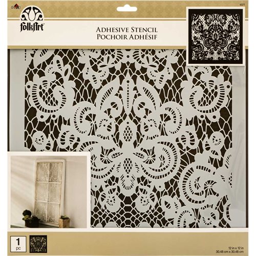 FolkArt ® Painting Stencils - Adhesive Laser - Delicate Lace - 63271