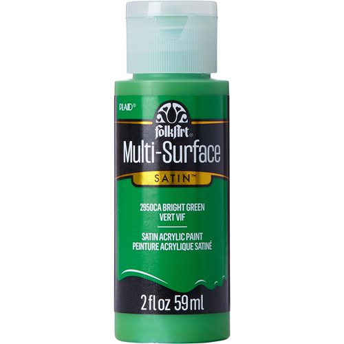 FolkArt ® Multi-Surface Satin Acrylic Paints - Bright Green, 2 oz. - 2950
