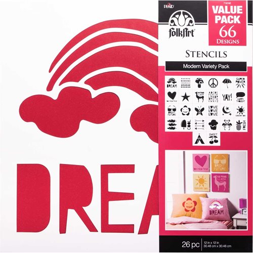 FolkArt ® Stencil Value Packs - Modern Variety, 12" x 12" - 71974E