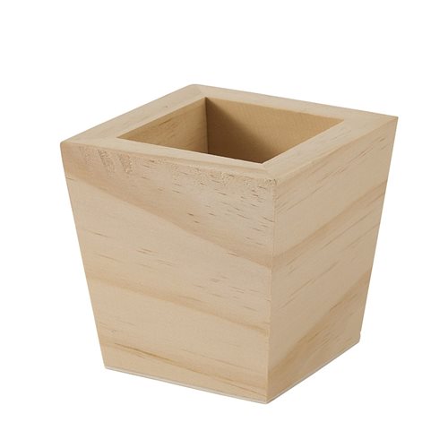 Plaid ® Wood Surfaces - Mini Square Planter, 3" x 3" x 3" - 63517