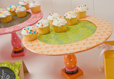 Mod Podge Birthday Cupcake Stands