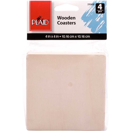 Plaid ® Wood Surfaces - Coasters - Square, 4 pc. - 29564E