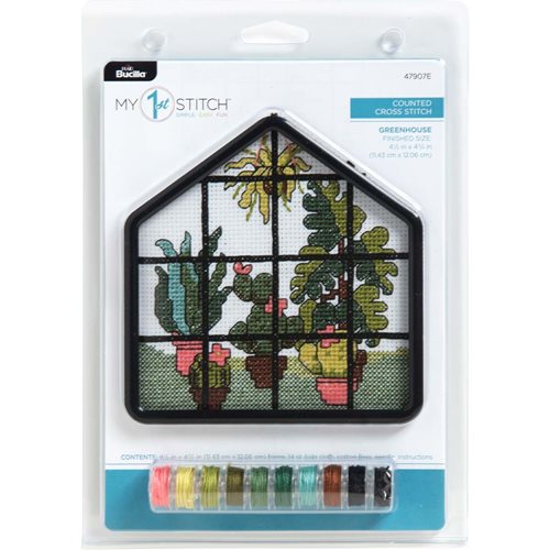 Bucilla ® My 1st Stitch™ - Counted Cross Stitch Kits - House Frame - Greenhouse - 47907E