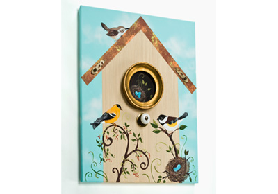 Bird and Birdhouse Dimensional Canvas