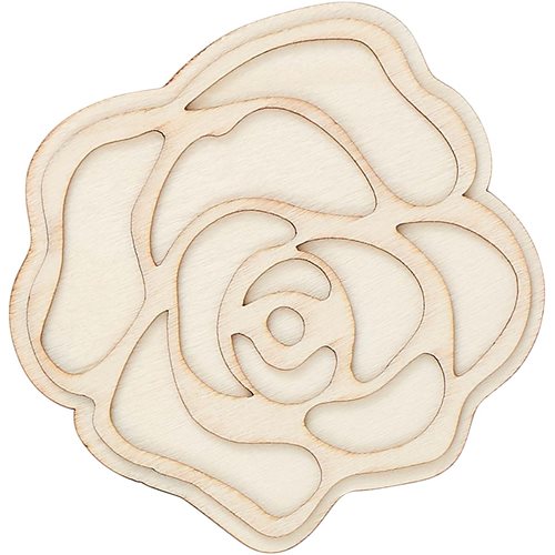 Plaid ® Wood Surfaces - Unpainted Layered Shapes - Rose - 44968