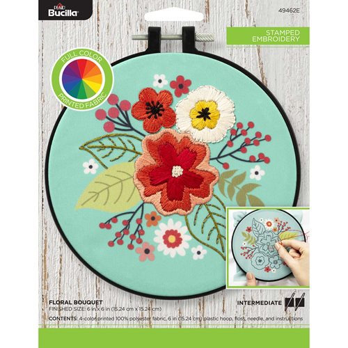 Bucilla ® Stamped Embroidery - Full Color - Floral Bouquet - 49462E