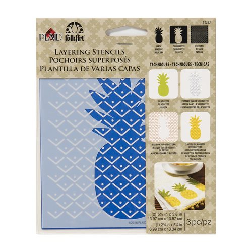 F/A LASER LAYERING STENCIL - PINEAPPLE, 3 PC
