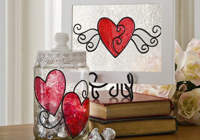 Shimmer Valentine Glass Art