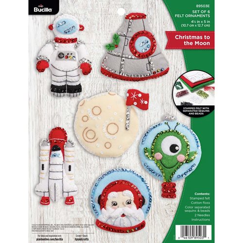 Bucilla ® Seasonal - Felt - Ornament Kits - Christmas to the Moon - 89503E