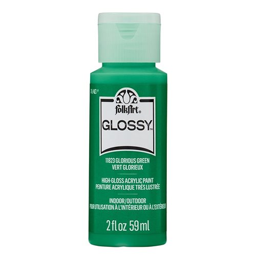 FolkArt Glossy Acrylic Paint - Glorious Green, 2 oz. - 11823