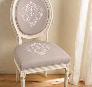 Nature Damask Stenciled Chair