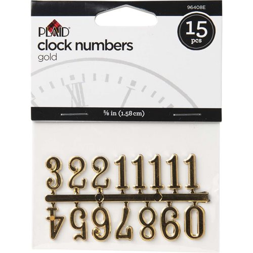 Plaid ® Accessories - Clock Numbers - Gold, 5/8", 15 pc. - 96408E