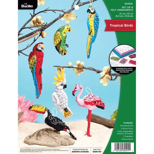 Bucilla ® Seasonal - Felt - Ornament Kits - Tropical Birds - 89491E