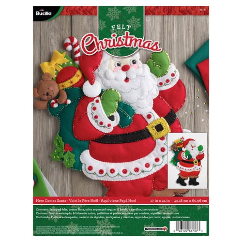 Bucilla ® Seasonal - Felt - Home Decor - Here Comes Santa Wall Hanging - 86737