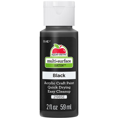 Apple Barrel ® Multi-Surface Satin Acrylic Paints - Black, 2 oz. - 21985E