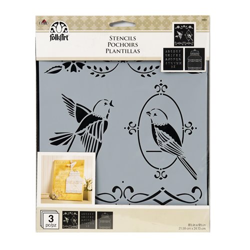 FolkArt ® Craft Stencils - Value Packs - Birdcage - 59801