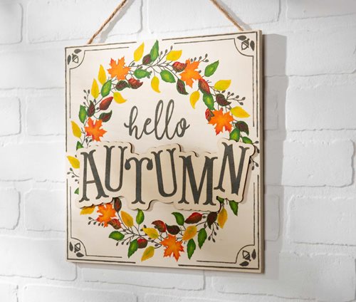 Hello Autumn Plaque